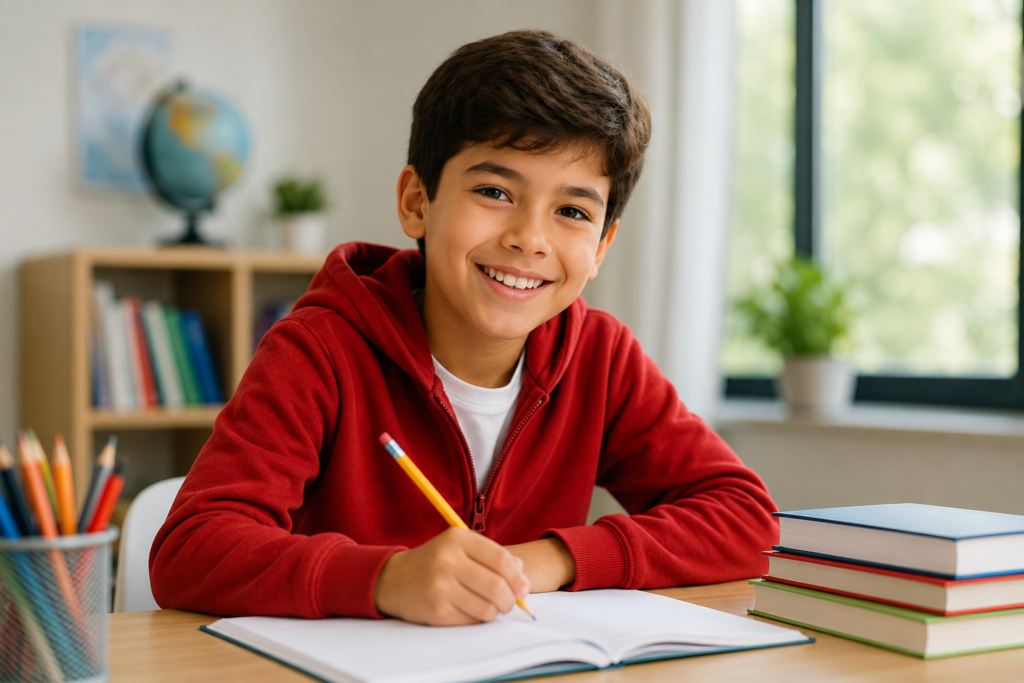 niño estudiando
